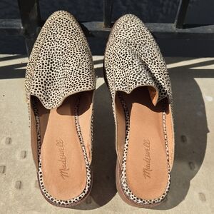 Madewell The Frances Loafer Mules in Spotted Calf Hair Size 9